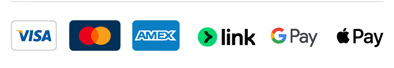 Accepted payment methods including Visa, Mastercard, American Express, and Google Pay