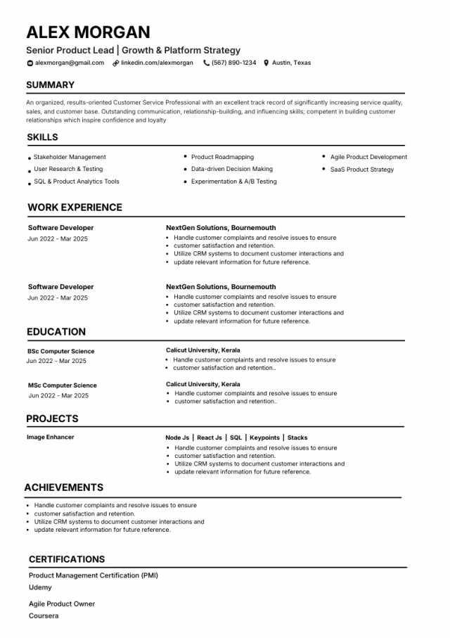 Financial analyst resume template with corporate finance skills and FP&A metrics